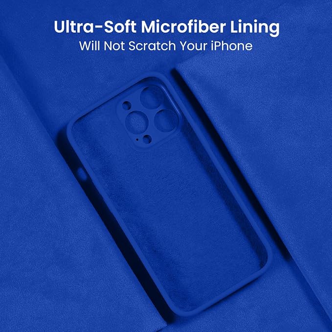 FireNova Designed for iPhone 13 Pro Case, Silicone Upgraded [Camera Protection] Phone Case, Soft Anti-Scratch Microfiber Lining Inside, 6.1 inch, Klein Blue