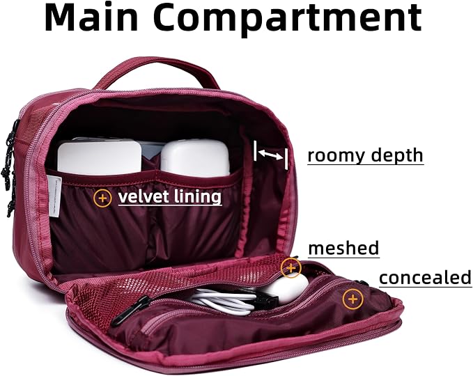 Accessories Bag & Tech Pouch | Organizer for Cables, Electronics & Everyday Essentials, Water-Repellent, Dual-Sided Padded