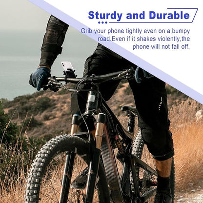 NineLeaf 10PK Bike Phone Mount Holder, Aluminum Motorcycle Phone Mount, Handlebar Mounted Cell Phone Holder for Bike, Camera Friendly, Rotatable, Universal Bicycle Phone Mount for 2.2-3.7 Inch Phones