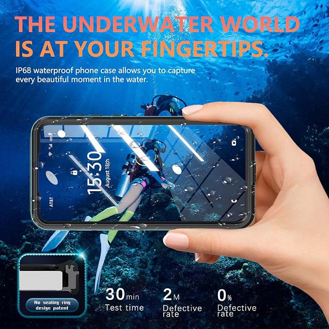 Omio Designed for Galaxy S25 Edge Waterproof Case Compatible with MagSafe Magnetic Waterproof Full Body IP68 Underwater Case Built-in Screen Protector Military Grade Shockproof Case for Men Women Teal