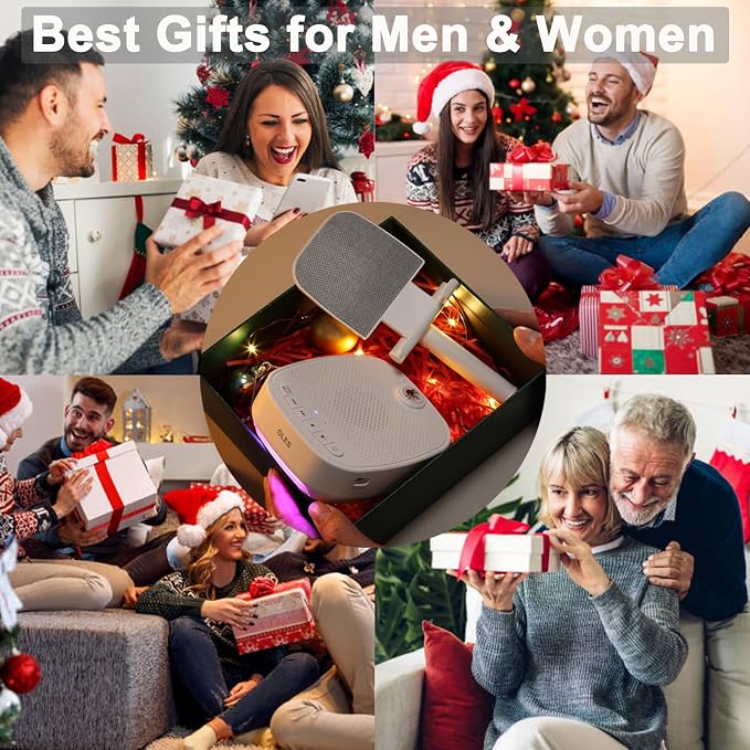 OLES Gifts for Men Women, Adjustable Cell Phone Stand with Wireless Bluetooth Speaker(7-11''Height), Unique Birthday Gifts for Dad Mom Him, Phone Holder Led Color Light for iPhone/Android/Tablets