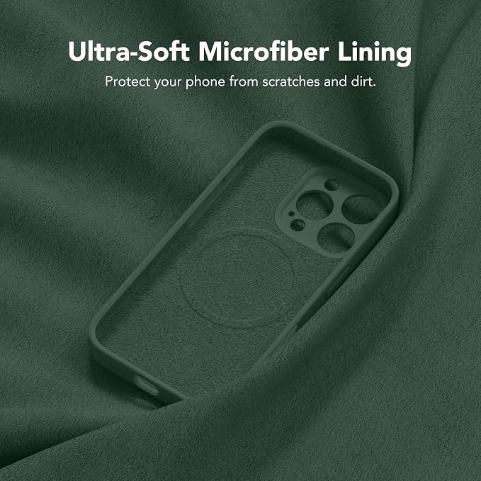 Magnetic for iPhone 16 Pro Case, Compatible with MagSafe, [Full Camera Protection][Screen Protector] Silicone Shockproof Protective Phone Case for iPhone 16 Pro 6.3", Alpine Green