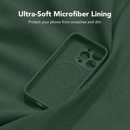 Magnetic for iPhone 16 Pro Max Case, Compatible with MagSafe, [Full Camera Protection][Screen Protector] Silicone Shockproof Protective Phone Case for iPhone 16 Pro Max 6.9", Alpine Green