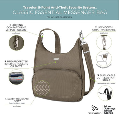 Travelon Anti-Theft Classic Essential Messenger Bag