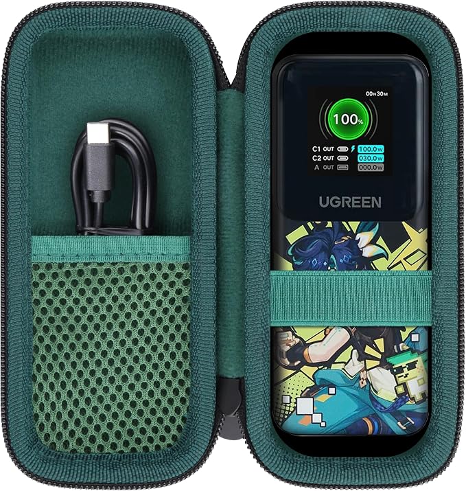 Hard Portable Travel Case Compatible with UGREEN Nexode Power Bank 20000mAh 130W Portable Charger,Green Case
