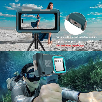 Universal Scuba Diving[50FT/15M] Underwater Snorkeling Waterproof Phone Case for Samsung Galaxy S25/24/S23/S22 Ultra/Plus Google Pixel Motorola Huawei/LG Series[Right Volume Button],Teal