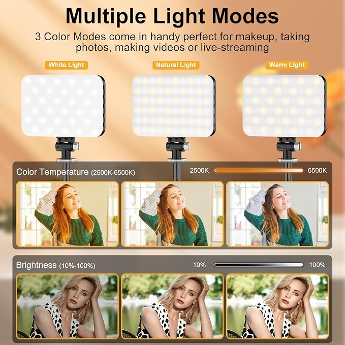 Overhead Phone Mount with 60 LED Portable Selfie Light and Phone Holder for Desk, Camera Mount Arm Stand with Remote, Overhead Stand for Video Recording, Live Streaming, TikTok, YouTube and Cooking