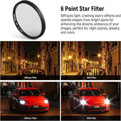 NEEWER 67mm 7 Pack ND Filter Set Compatible with Android Samsung Google Pixel Huawei Xiaomi Clip On CPL+ ND32 + Starlight + GND (Red/Orange/Yellow/Blue) Camera Lens Photography Accessories Kit, FL-P11