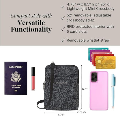 Baggallini Bryant Pouch Small Crossbody Bag for Women - Phone Purse with Crossbody Strap - Lightweight Crossbody Pouch