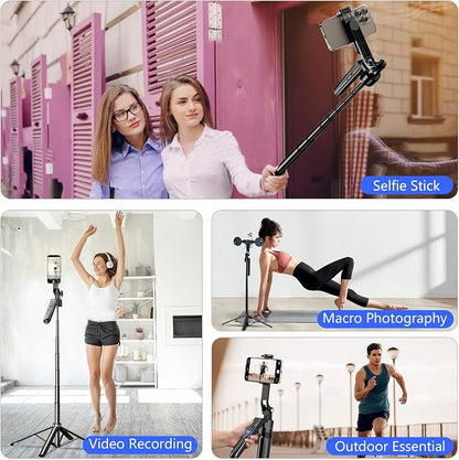 Auto Face Tracking Tripod for iPhone with Light, No APP Needed 70.9" Phone Camera Tripod Stand 360 Rotation Selfie Stick Follows Your Movement with Remote for Content Creator Vlog Live Stream