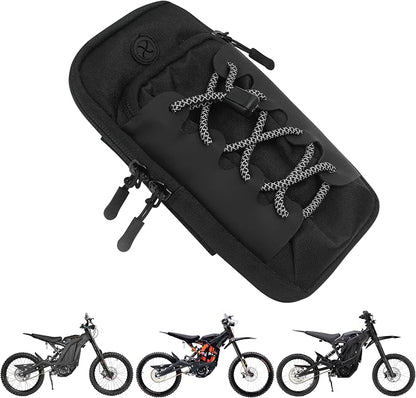 Dirtbike Battery Cover Storage Bag, Phone Pouch for Ebike, Fit for Surron Light Bee/Talaria/Segway X160/X260/E Ride Pro/Surron Ultra Bee, Motorcycle Front Frame Bag for Electric Dirt Bikes (with Logo)