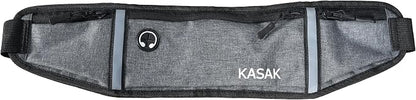 KASAK Slim Running Belt, Ultra Light Bounce-Free Waist Pack with Reflective Strip, Sweatproof Fanny Pack for Phone, Money & Keys – Running, Hiking, Cycling, Travel