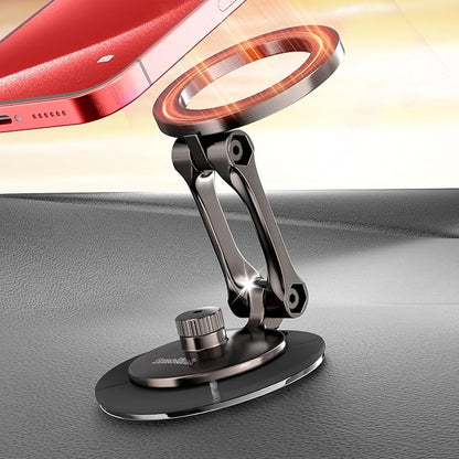 Smolink Tesla Phone Mount, All Metal Strong Magnet Magnetic Phone Holder for Car Dashborad and Tesla Model 3/Y/S/X, Foldable Hidden for MagSafe Car Mount Fit for iPhone All Phones, Red