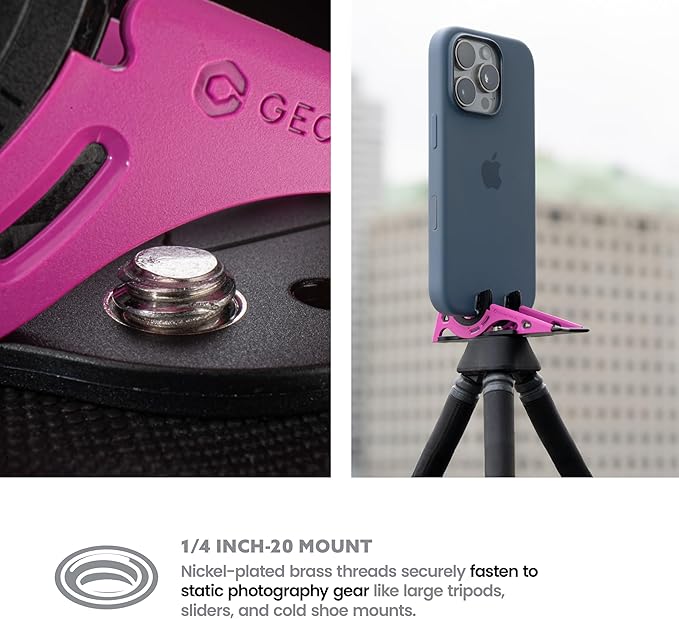 GEOMETRICAL Pocket Tripod PROv2 - Card-Size Stand, for iPhone, Thunder Pink Universal Kit