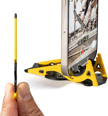 GEOMETRICAL Pocket Tripod PROv2 - Card-Size Stand, for iPhone, Summit Yellow Universal Kit