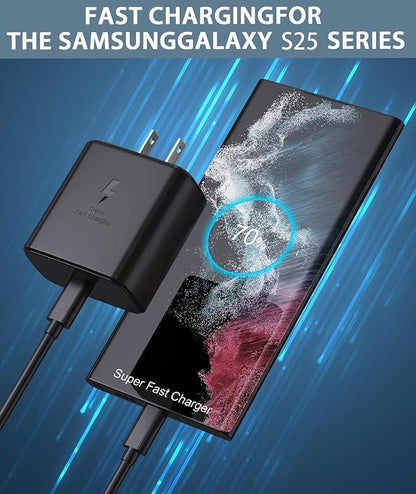 45W Super Fast Charger USB C- 45 Watt Type C Fast Charging Android Phone Charger Compatible with Samsung Galaxy S25 Ultra/S25/S25+/S26/S26+/S26Ultra/S24+/S24 Ultra/S23 Ultra Tab,6ft C Cable