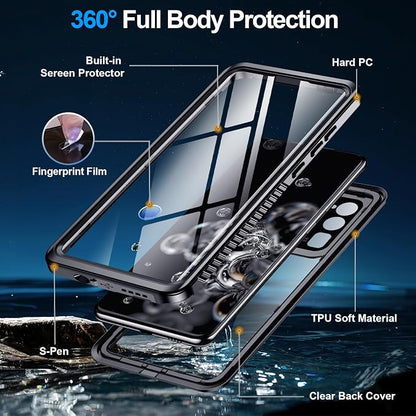 MOZOTER for Samsung Galaxy S20 Ultra Case Waterproof,[IPX8 Underwater Case][Full Body Shockproof & Military Dropproof]Clear Sound Quality Built-in Screen Protector for Samsung S20 Ultra 6.8 inch-Black