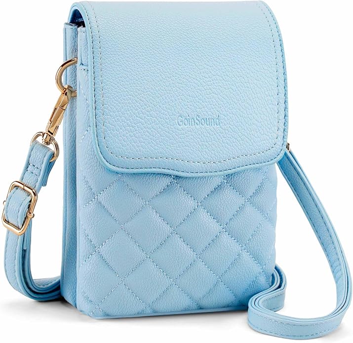 RFID Small Crossbody Purses for Women Quilted Cell Phone Purse with RFID Blocking Credit Card Slots