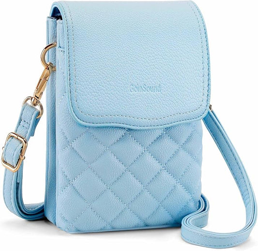 RFID Small Crossbody Purses for Women Quilted Cell Phone Purse with RFID Blocking Credit Card Slots