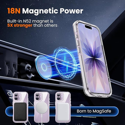 3 in 1 for iPhone 17 Case Clear Bumper,Fits MagSafe, Yellowing-Resistant Acrylic Back, Shockproof Guard Corners, Military-Grade Protection for Phone Cover 6.3 inch