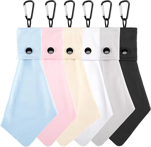 Vemiss 6 Pack Microfiber Glasses Cleaning Cloth, Wipes Lens Eyeglasses & Screens - Reusable, Portable with Keychain & Pouch - Sunglasses, Jewelry, Phone Cleaner Cloth (All Color)