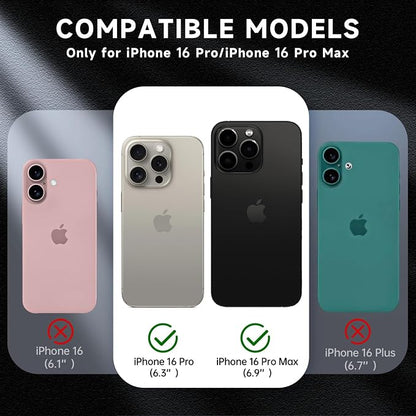 for iPhone 16 Pro/iPhone 16 Pro Max Camera Lens Protector - with Installation Tray, 9H Tempered Glass [Anti-Scratch] [Ultra HD Clear] Metal Individual Ring Camera Cover(Black Titanium)