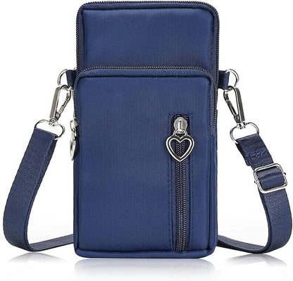 Women Cell Phone Purse Wristband Sport Armband Wallet Travel Crossbody Cell Phone Purse for Galaxy S10 Plus S9 Plus A50 A7 J7,OnePlus 6T,HTC U12 (Blue)