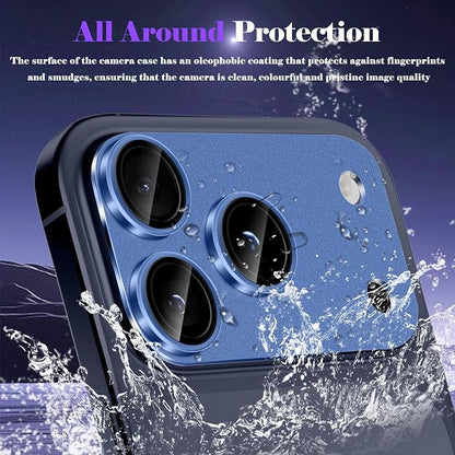 Camera Lens Protector for iPhone 17 Pro Max Camera Lens Protector [Strong Adsorption] [Not Easy to Break] Metal Tempered Glass Rear Camera Screen Cover - Dark Blue
