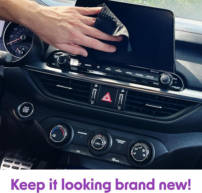 Wipex Ultimate Auto Screen Wipes - 24ct Individually Wrapped Car Wipes for Interior Cleaning, Streak-Free & Residue-Free Polish, Plant-Based Black Cloth, Ideal for Screens, Gauges, Mirrors & Dashboard