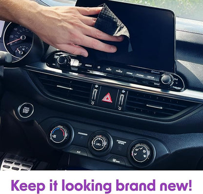 Wipex Ultimate Auto Screen Wipes - 24ct Individually Wrapped Car Wipes for Interior Cleaning, Streak-Free & Residue-Free Polish, Plant-Based Black Cloth, Ideal for Screens, Gauges, Mirrors & Dashboard