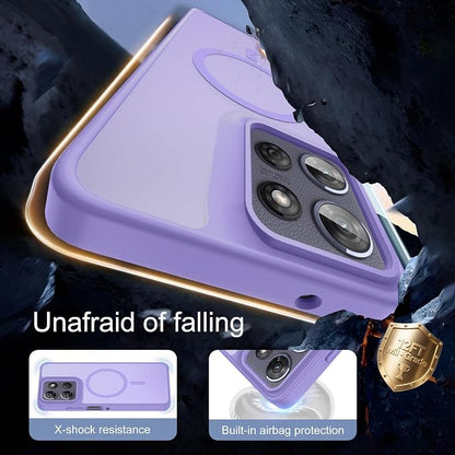 for Moto G Power 2025 Case & Moto G Power 2026 Case Magnetic,Translucent Matte Compatible with Magsafe [Military Grade Protection] with Screen Protector Shockproof for G Power 2025/2026- Light Purple