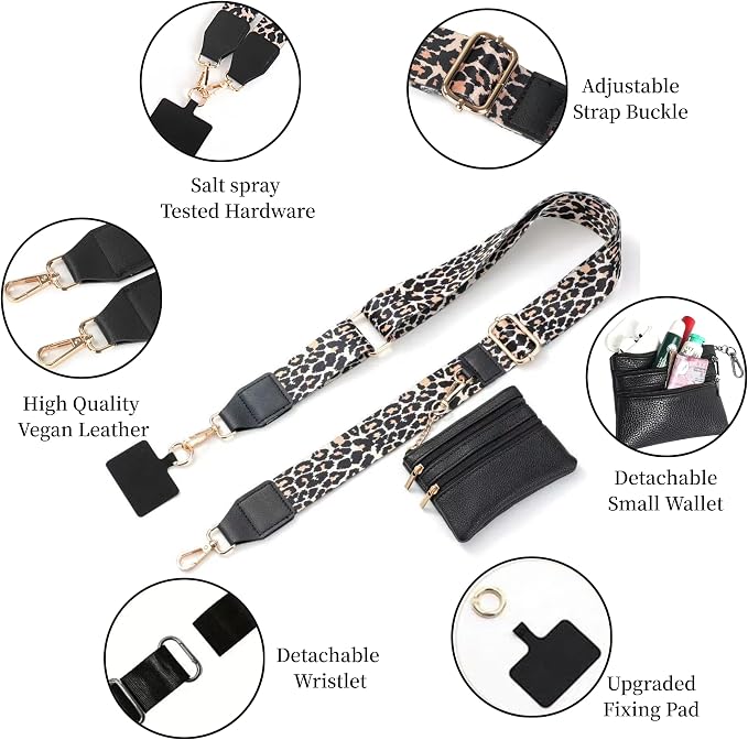 Crossbody Body Phone Holder for Women, New Phone Strap with Zippered Pouch, Adjustable Crossbody Strap