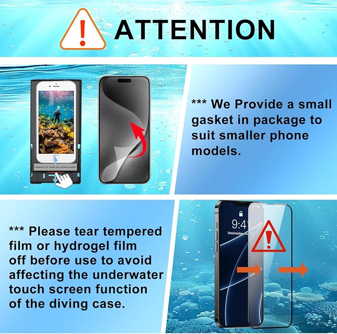 2026 Diving Snorkeling Phone Case for iPhone 17/16/15/14/13/12/11 Pro Max/XS/X Samsung Galaxy S26/S25/S24 Professional Scuba Dive Waterproof Underwater Photo Video Cover (4TH Gen, Orange)