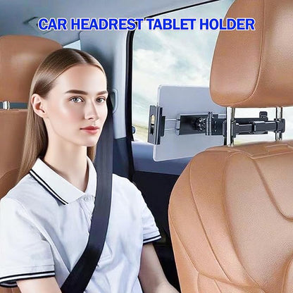 Car Headrest Tablet Holder 2 Pack, Ipad Holder for car Backseat, iPad Headrest Mount for 5.3-12.9" iPads/Phones, Car Tablet Holder with 360° Adjustable Rotating, Road Trip Essentials (Black)
