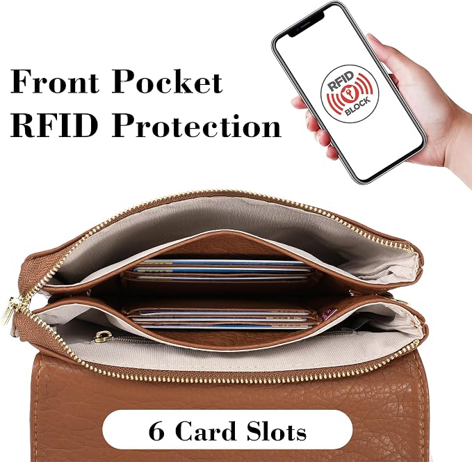 MINICAT RFID Blocking Small Crossbody Bags for Women Vegan Leather Mini Travel Purses Cell Phone Purse Cross Body Bag