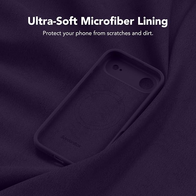 Magnetic for iPhone Air Case, Compatible with MagSafe, [Full Camera Protection][Screen Protector] Silicone Shockproof Protective Phone Case for iPhone 17 Air 6.5", Deep Purple
