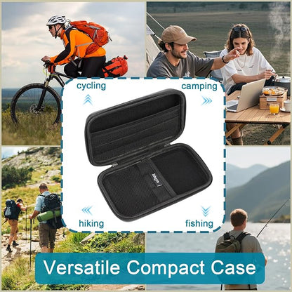 Portable Travel Organizer Case, Waterproof Hard Shell Electronics Carrying Case for Small Tech Gear, 7.1x3.9 inch Black - Fits in Purse, Ideal for Commute, Business Trips & Travel (Case Only)