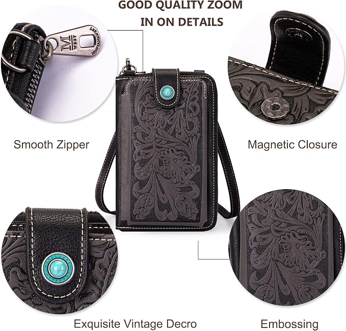 Montana West Small Crossbody Bags for Women Western Handbag with Cash Slots