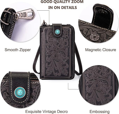 Montana West Small Crossbody Bags for Women Western Handbag with Cash Slots