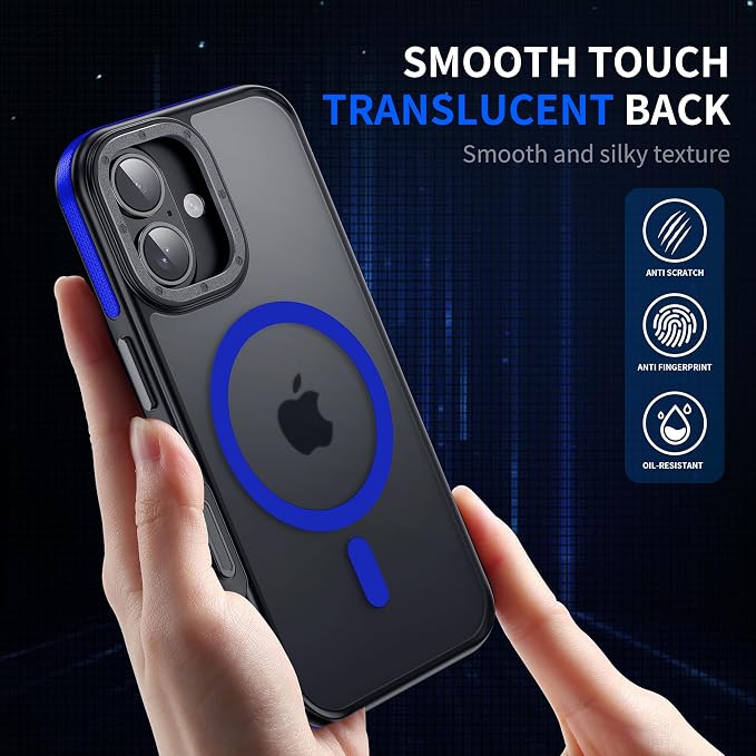 Strong Magnetic for iPhone 17 case [10Ft Military-Grade Protection] Compatible with fit MagSafe Shockproof Slim Thin Cover case for iPhone 17 6.3 inch, Blue Bumper