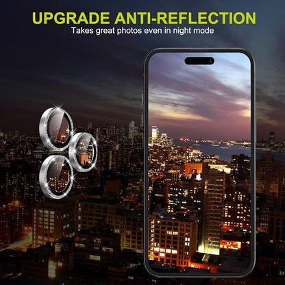 WSKEN for iPhone 14 Pro/iPhone 14 Pro Max Camera Lens Protector,[Night Shooting Mode] HD Tempered Metal Glass Camera Screen Protector Cover Film Accessories, Glitter