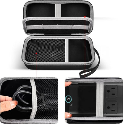 Comecase Travel Case for Anker 727/ Prime 6-in-1 USB C Charging Station | Hard Shell, Mesh Pocket and Elastic Cable Slots for Travelers, Business Trips, Camping and Remote Work, Box Only - Black