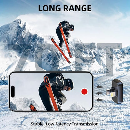 Wireless Lavalier Microphone for iPhone iPad Android - Clip On Mic with Charging Case, 24H Battery Life, Noise Reduction, Lapel Microphone for Video Recording