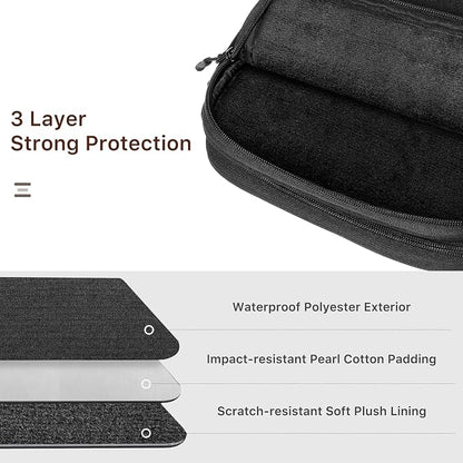 Dadanism Electronics Travel Organizer Case, Double Layers Cord Organizer | Travel All-in-One Storage Bag for Cable, Cord, iPad, Chargers, fits 9-11'' Tablets, Portable Tech Accessories Bag, Black