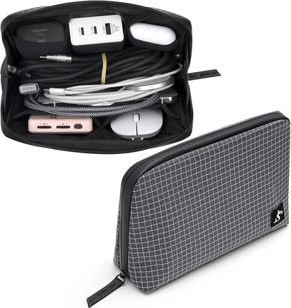 SIMTOP Cord Organizer Travel Small Tech Bag Pouch Case for Cords, Charger, Hard Drive, Power Bank – Water-Resistant Electronics Organizer, Small Portable Gadget Case for Travel