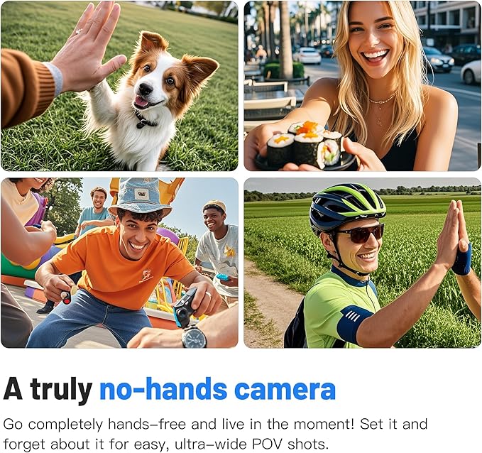 4K 128GB Mini Body Camera, Wearable Action Body Cam, Thumb Size Hands Free Recording Body Worn Camera, Premium Portable Camcorder Mount Anywhere for Pet Walking, Work, Travel (Black)
