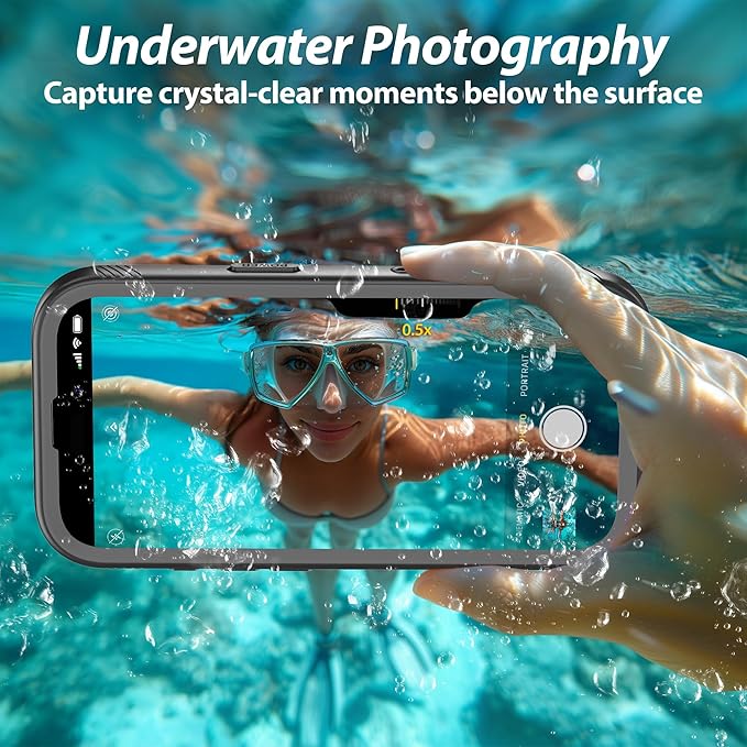 SPORTLINK for iPhone 17 Pro Case - IP68 Waterproof Military Protective Full Body Heavy Duty Shockproof 360 Sealed Dustproof with Camera Screen Protector Phone Cover for iPhone 17 Pro 6.3" Black