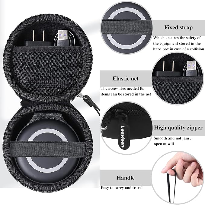 Leayjeen Travel Case Compatible with Hicober 3 in 1 Charging Station/UCOMX Nano Magnetic 2 in 1 Wireless Charger,Foldable Magnetic Charging Station Storage Holder Bag (Case Only) Gray