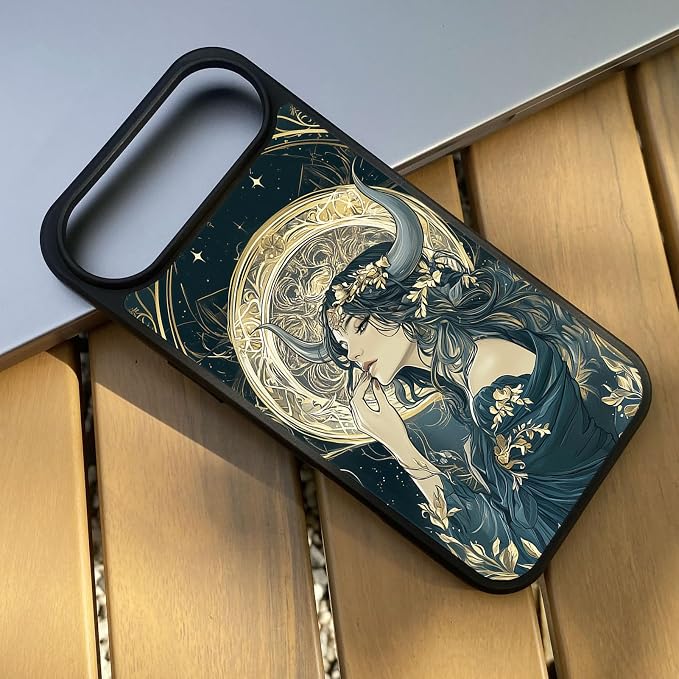 Constellation Series - Taurus Designs Magnetic for iPhone 17 air Case, Tarot Style Model Glass Phone Cover, Compatible with Magsafe, Pocket-Friendly - fits iPhone 17 air Case for Women