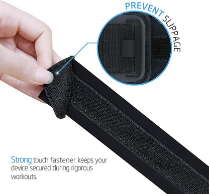 Cell Phone Armband Case for iPhone 15, 14, Pro with Adjustable Band & Key Holder for Running, Exercise and Recreation